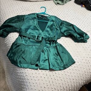 Endless Rose blouse shirt sleeve Women's medium peacock green Pre-owned